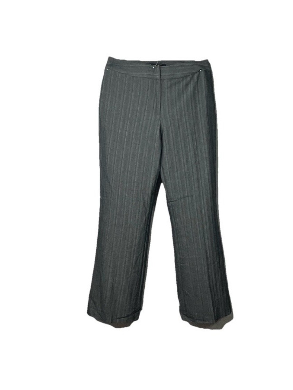 Margaret Frances Gray Pinstripe Wide-Leg Trousers